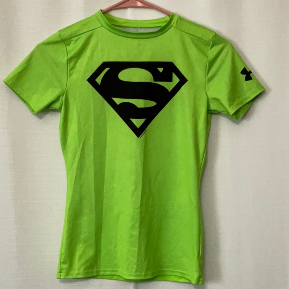 Under Armour Neon Green Superman Tee